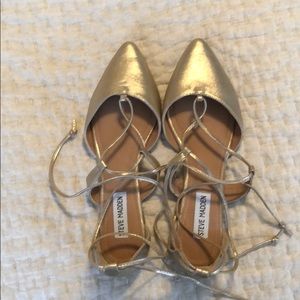 Steve Madden lace-up gold ballet flats